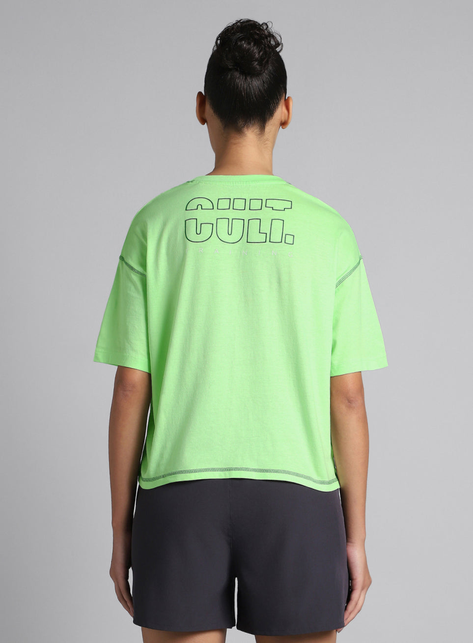 Women's Cult Lime Training graphic Boxy Crop fit T-shirt