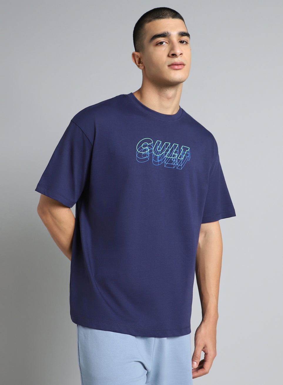 Men's Navy Cult Graphic Relaxed Fit T-shirt