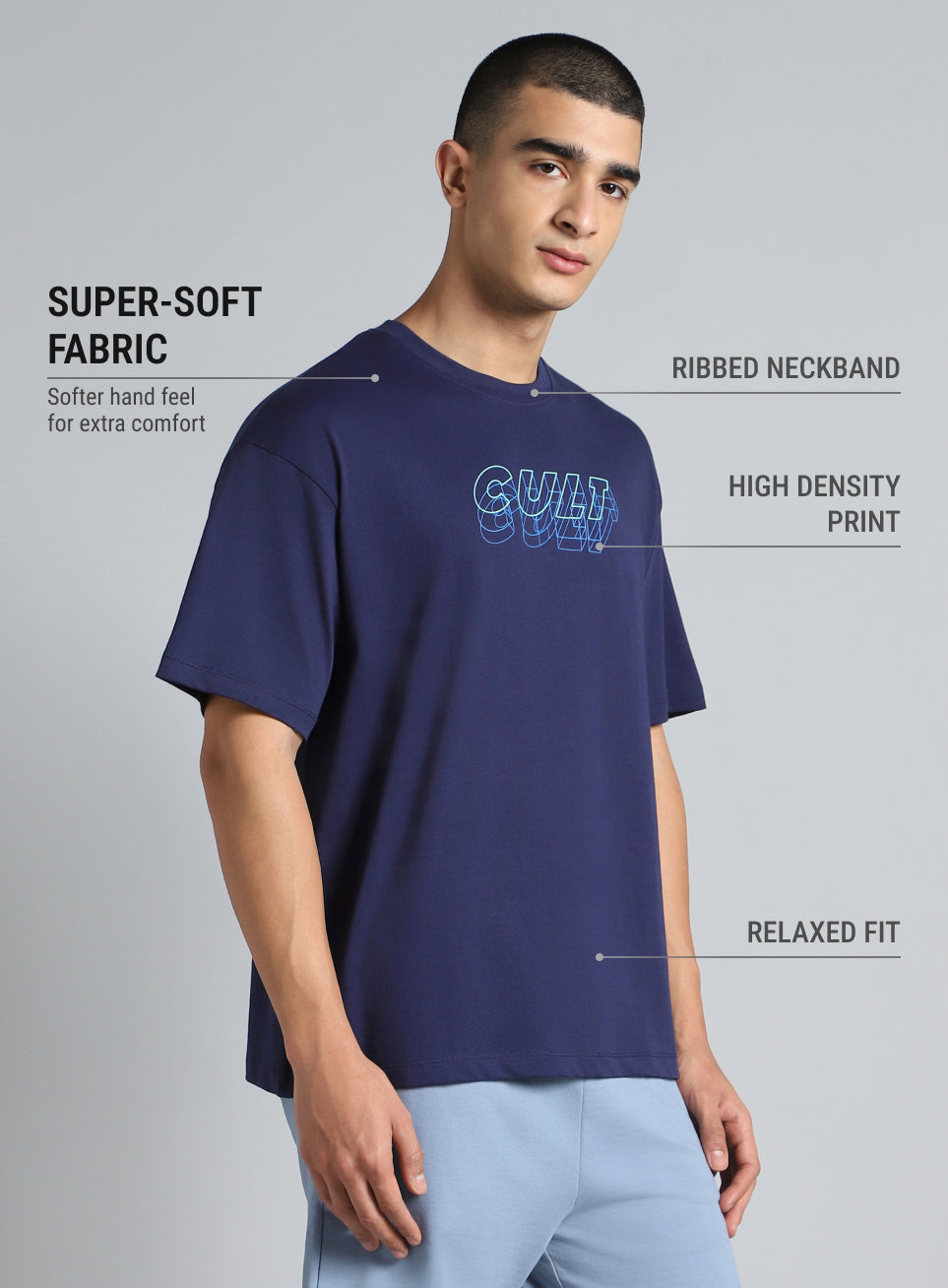 Men's Navy Cult Graphic Relaxed Fit T-shirt