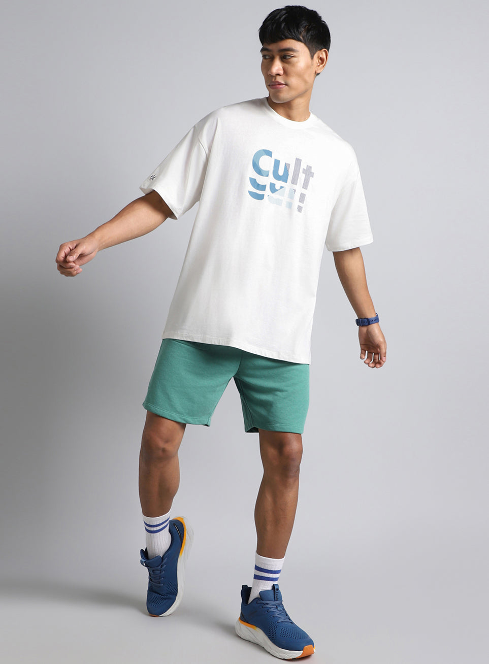 Men's White Cult Graphic Oversized Fit T-shirt