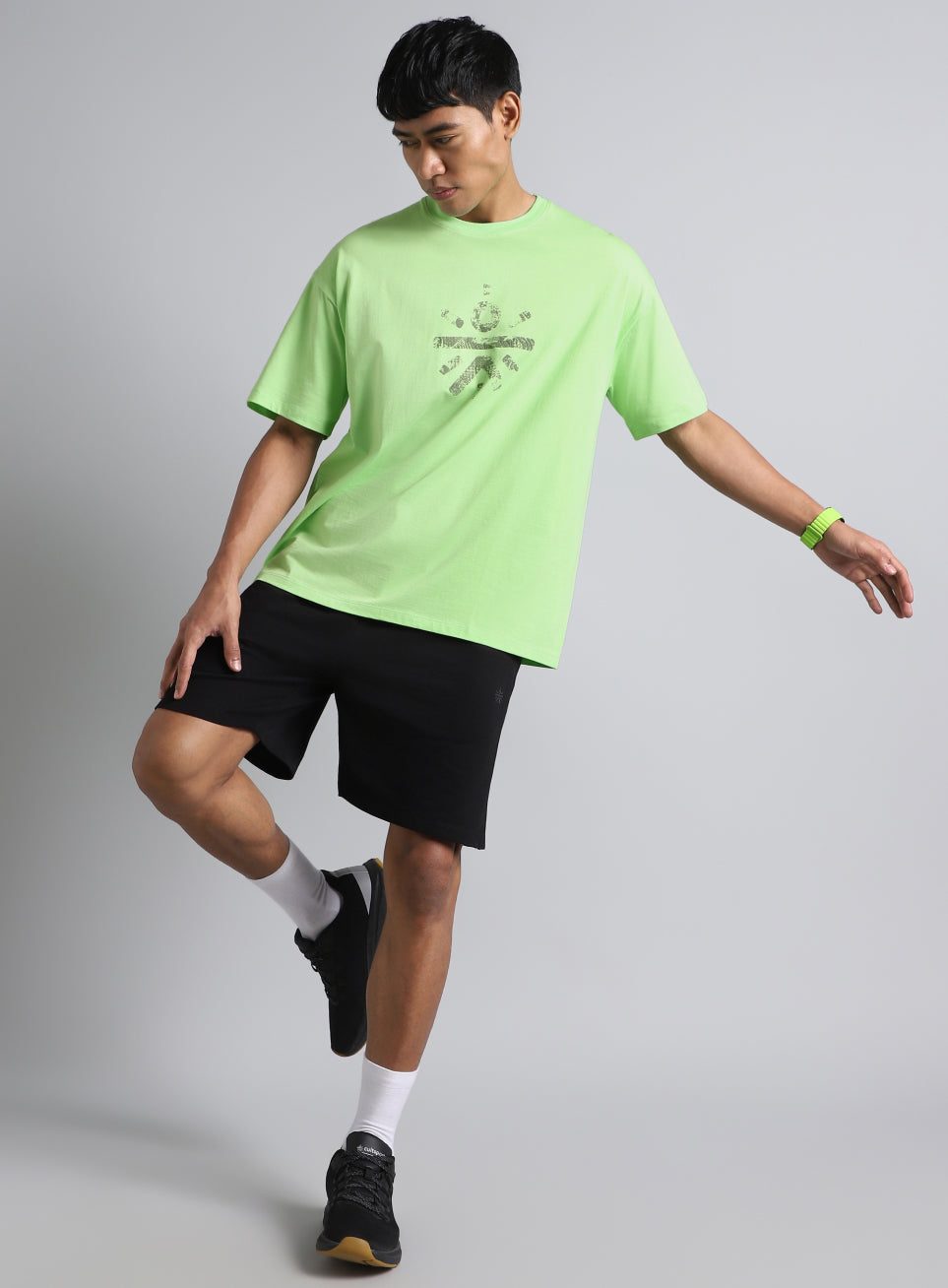 Men's Lime Cult Brand Carrier Oversized Fit T-shirt