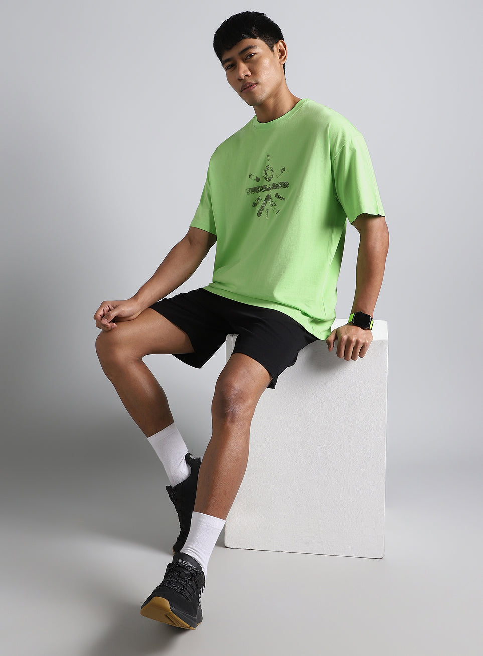 Men's Lime Cult Brand Carrier Oversized Fit T-shirt