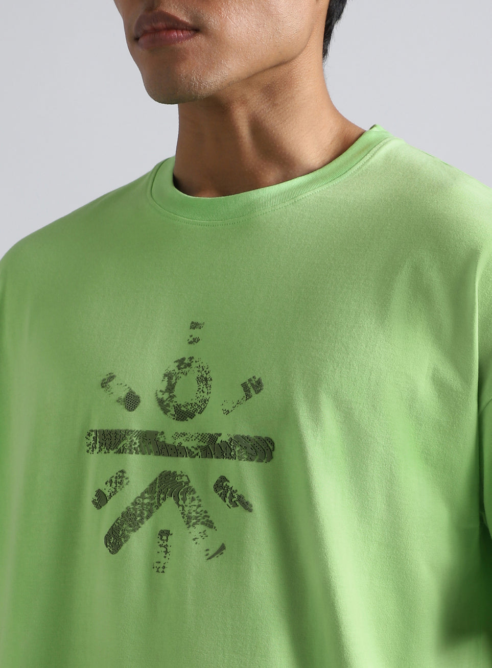 Men's Lime Cult Brand Carrier Oversized Fit T-shirt