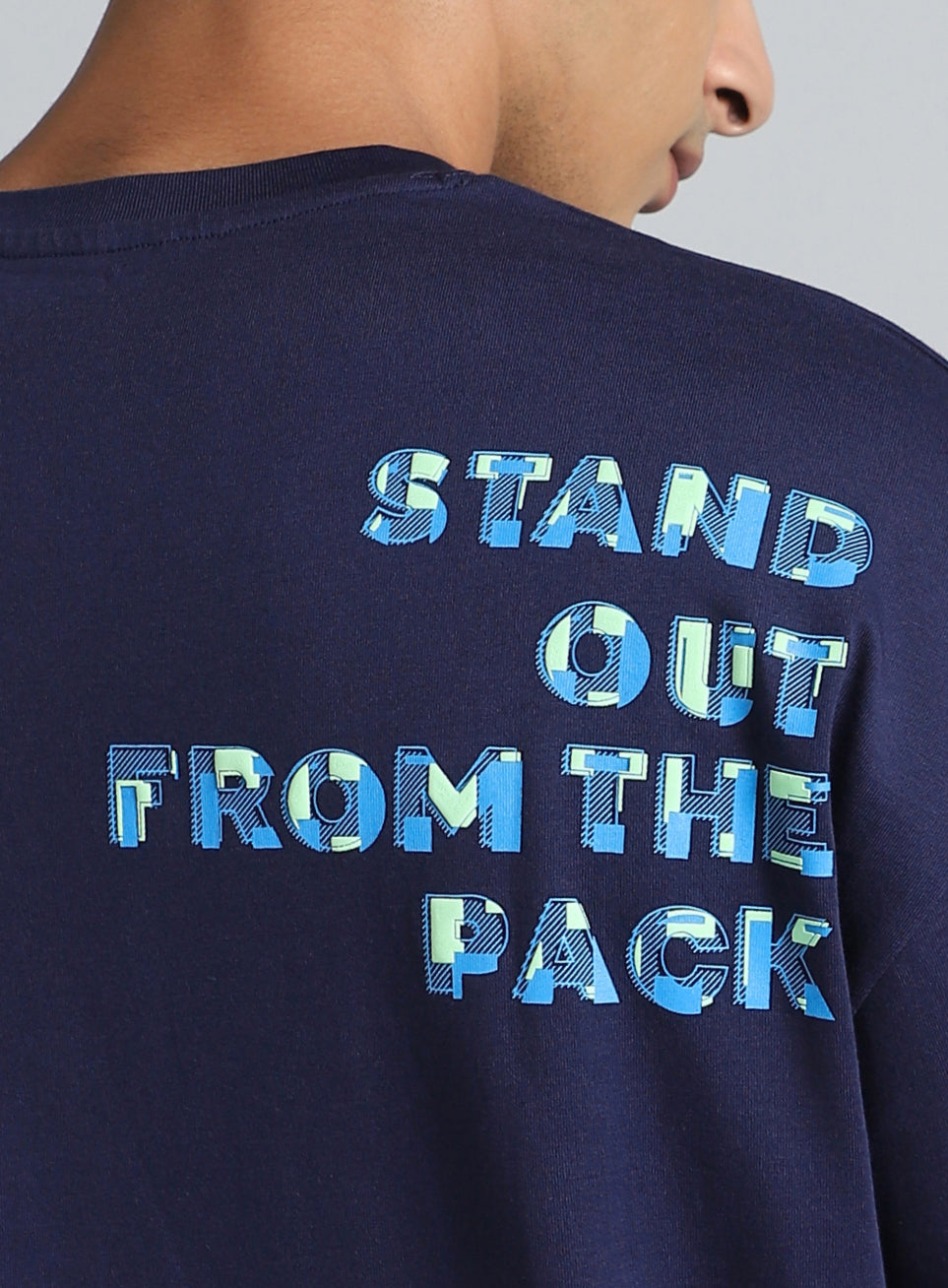 Men's Navy Cult Graphic Oversized Fit T-shirt