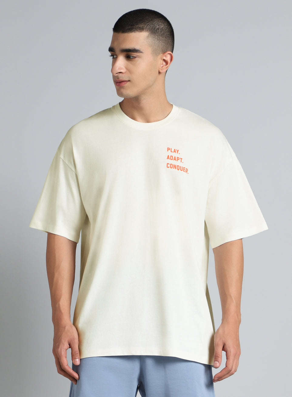Men's White Cult Graphic Oversized Fit T-shirt