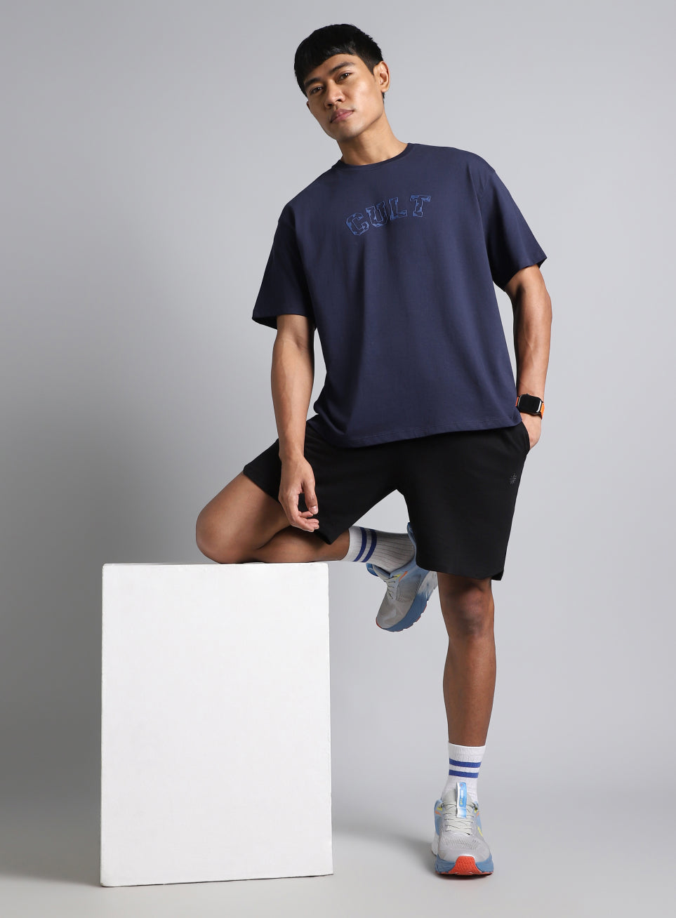 Men's Navy Cult Branding Graphic Relaxed T-shirt