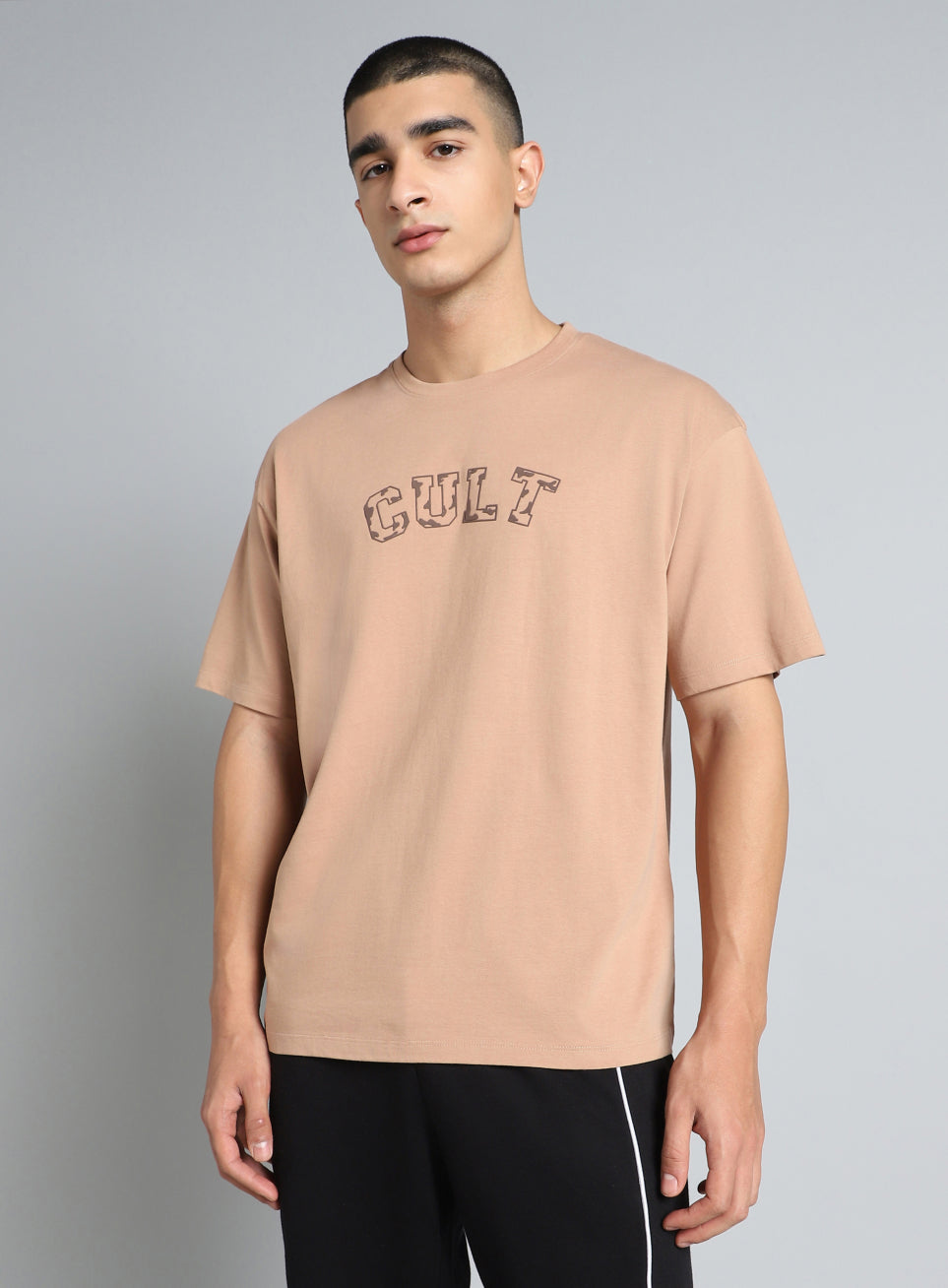 Men's Brown Cult Branding Graphic Relaxed T-shirt