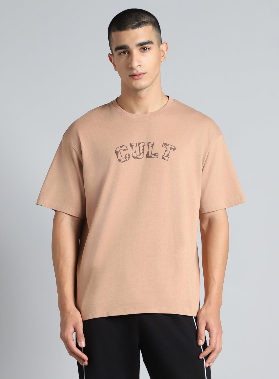 Men's Brown Cult Branding Graphic Relaxed T-shirt