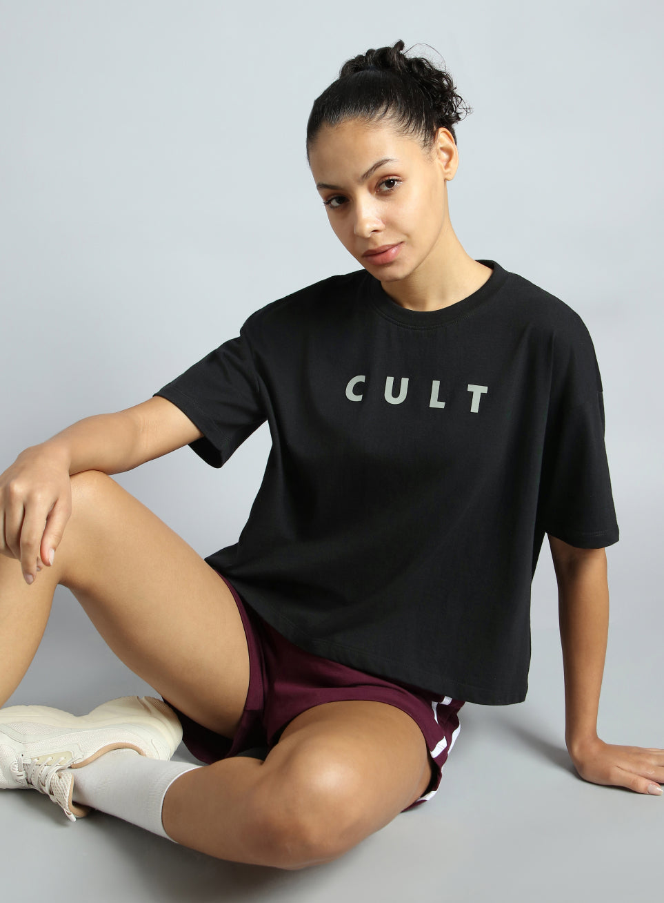 Women's Black Tonal Branding Graphic T-shirt