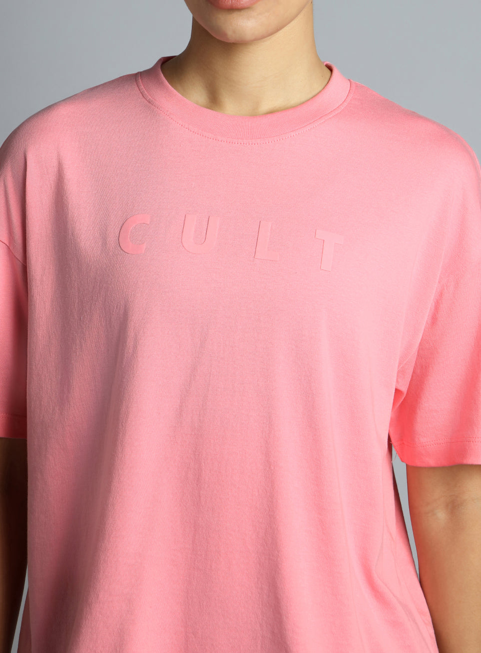 Women's Pink Tonal Branding Graphic T-shirt