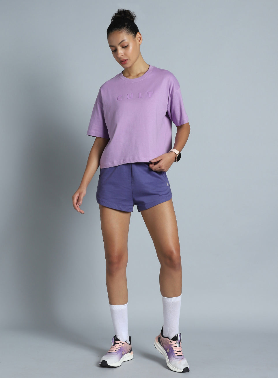 Women's Purple Tonal Branding Graphic T-shirt