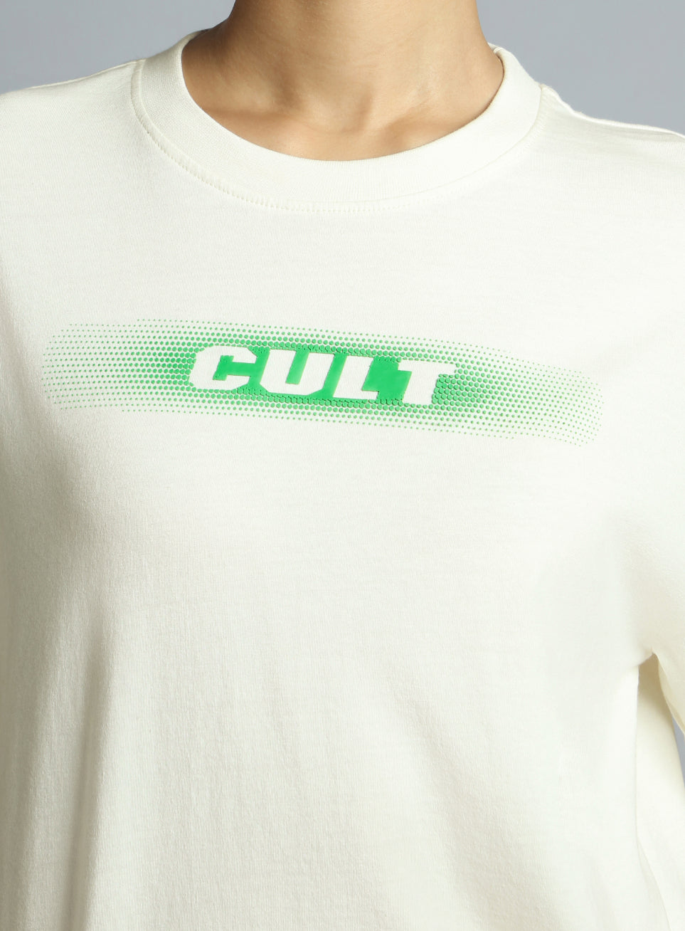 Women's White Branding Cropped T-shirt