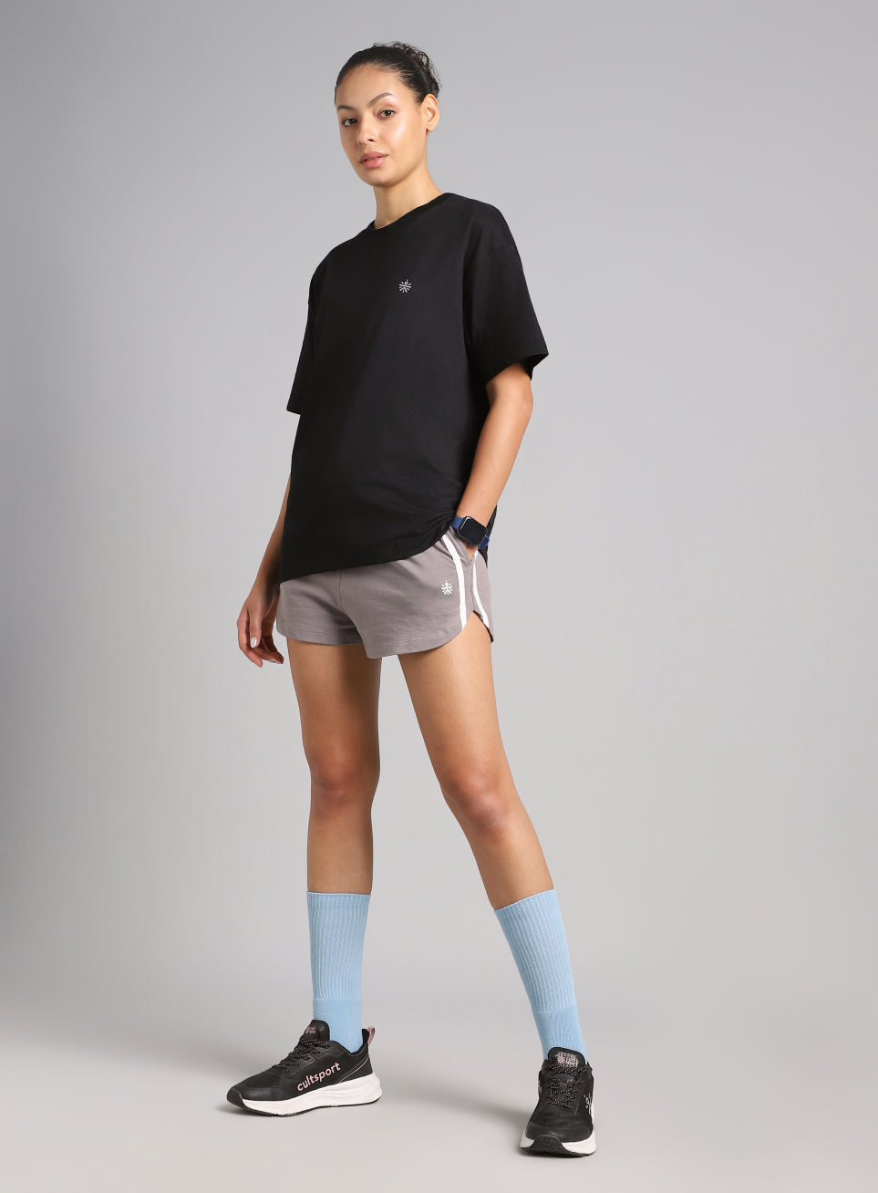 Women's Black Back Print Oversized Fit T-shirt