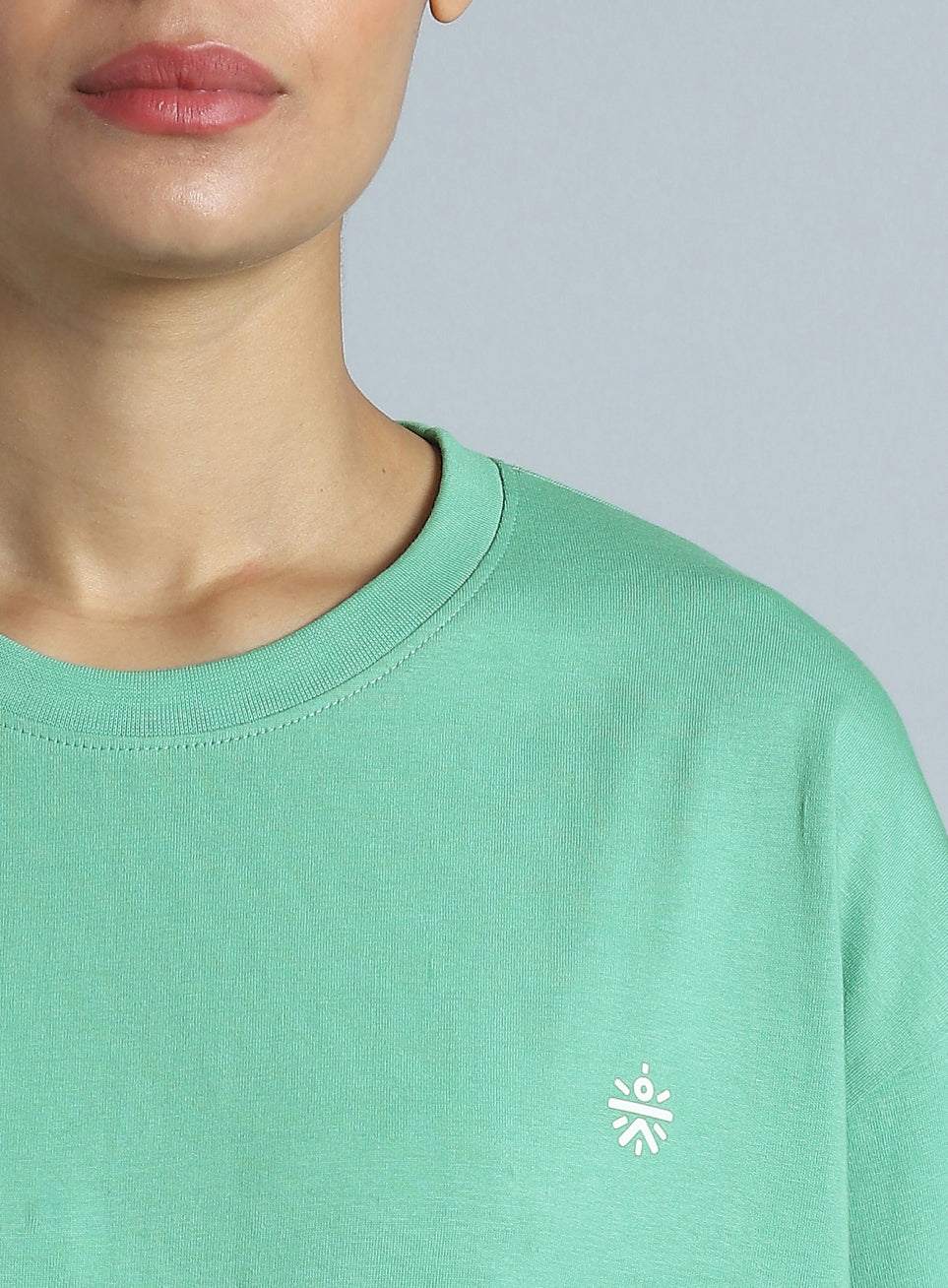 Women's Green Back Print Oversized Fit T-shirt