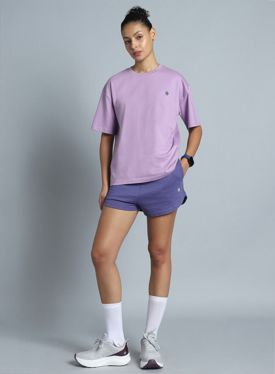 Women's Purple Back Print Relaxed Fit T-shirt