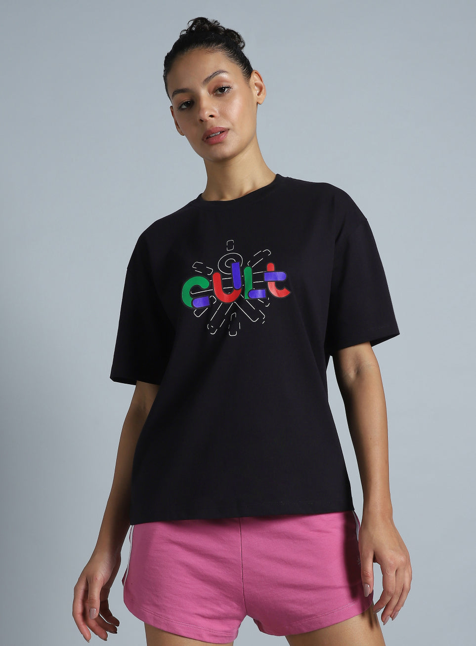 Women's Black Brand Carrier Relaxed Fit T-shirt