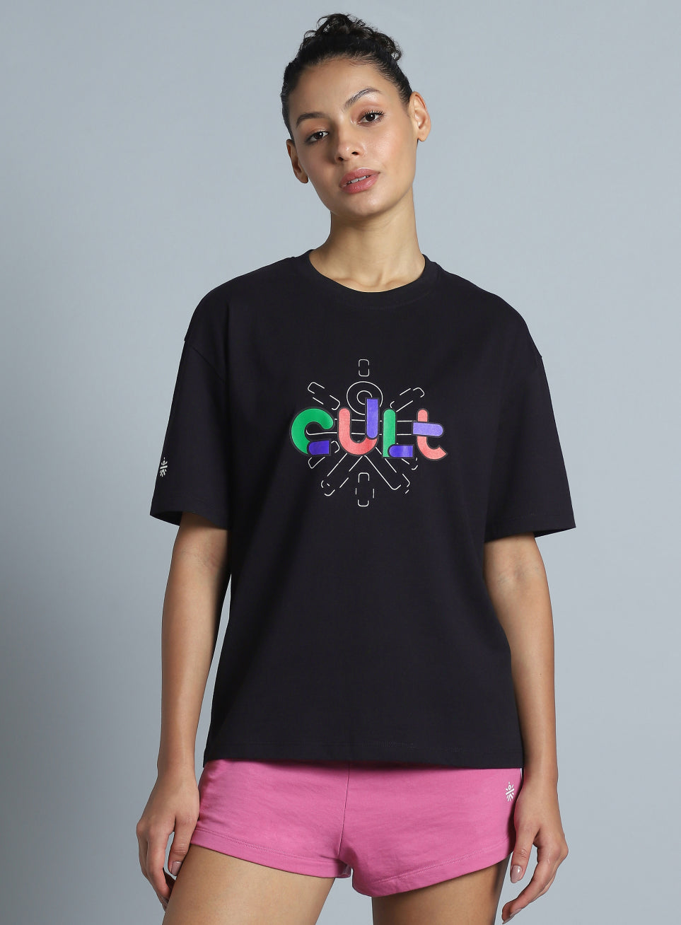 Women's Black Brand Carrier Relaxed Fit T-shirt