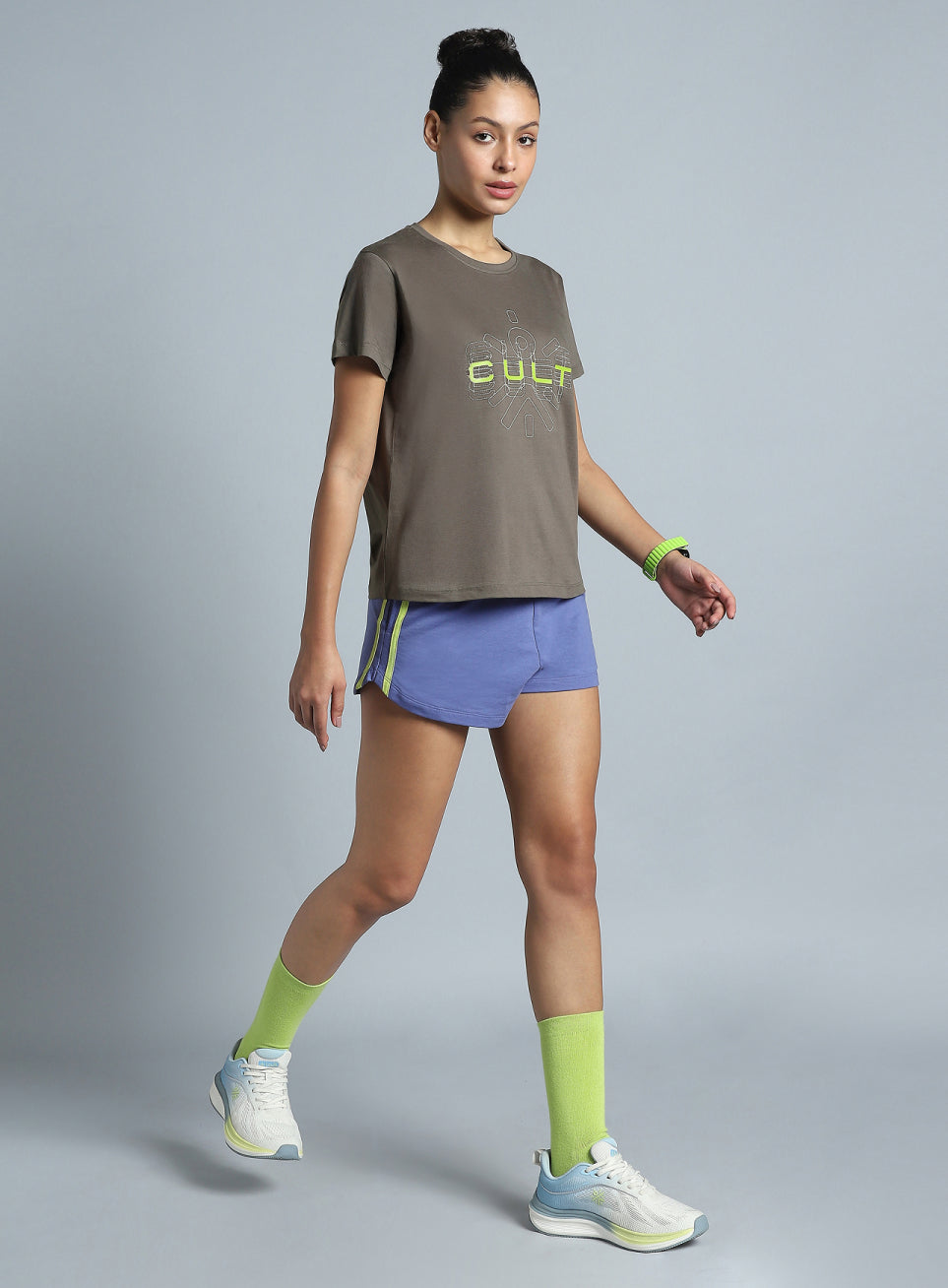 Women's Dark Grey Brand Carrier T-shirt