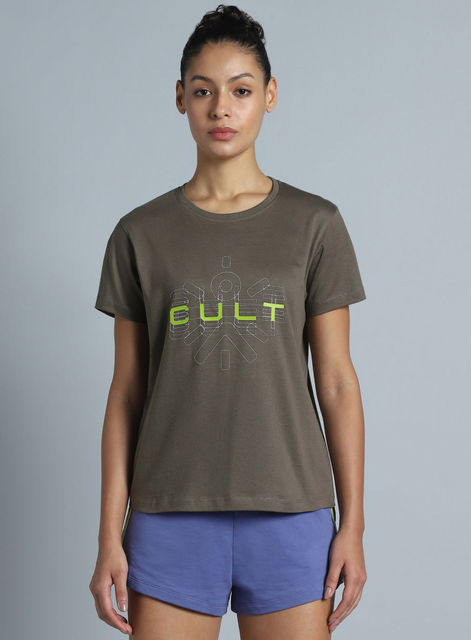 Women's Dark Grey Brand Carrier T-shirt