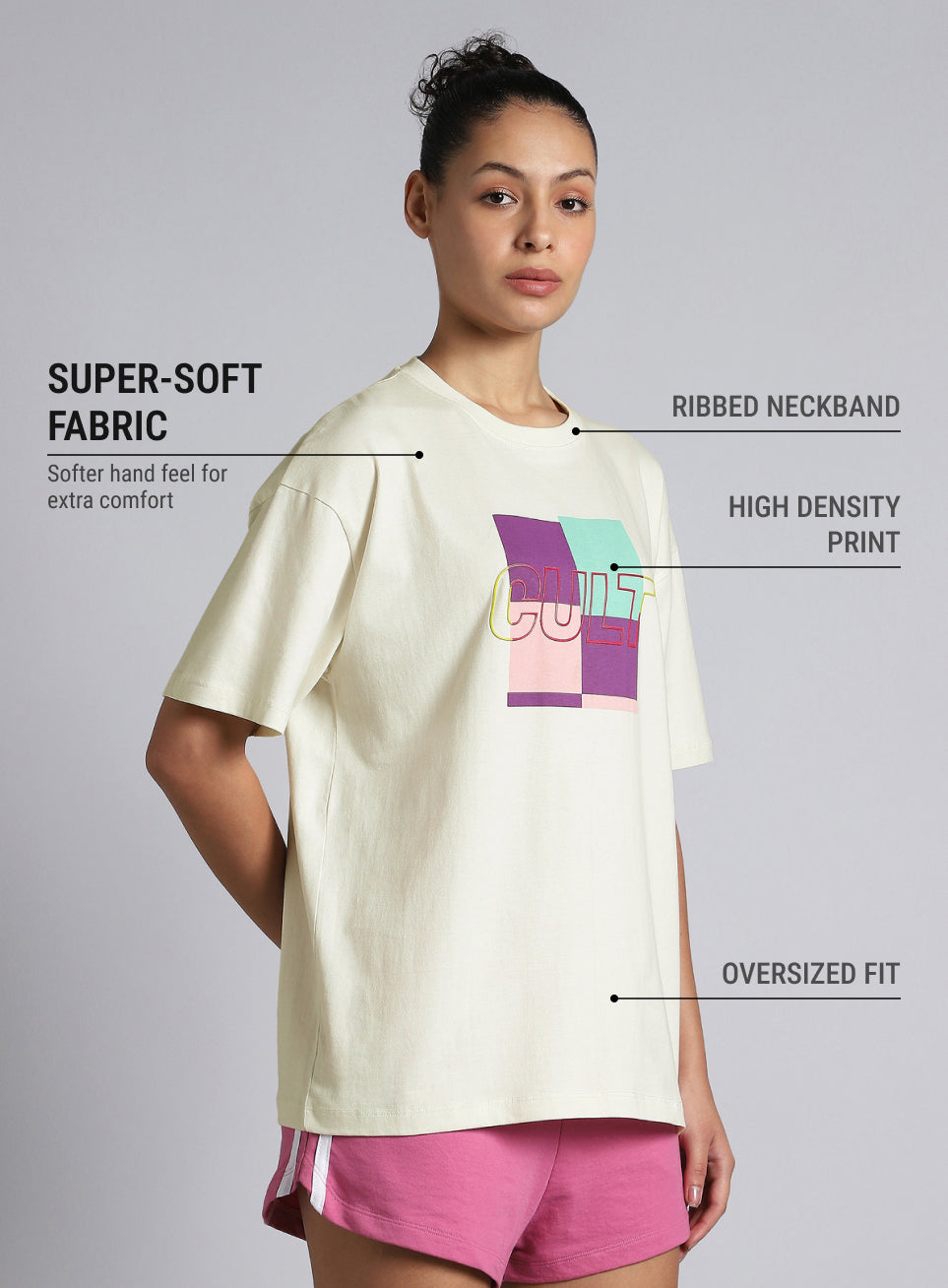 Women's White Cult Brand Carrier Oversized T-shirt