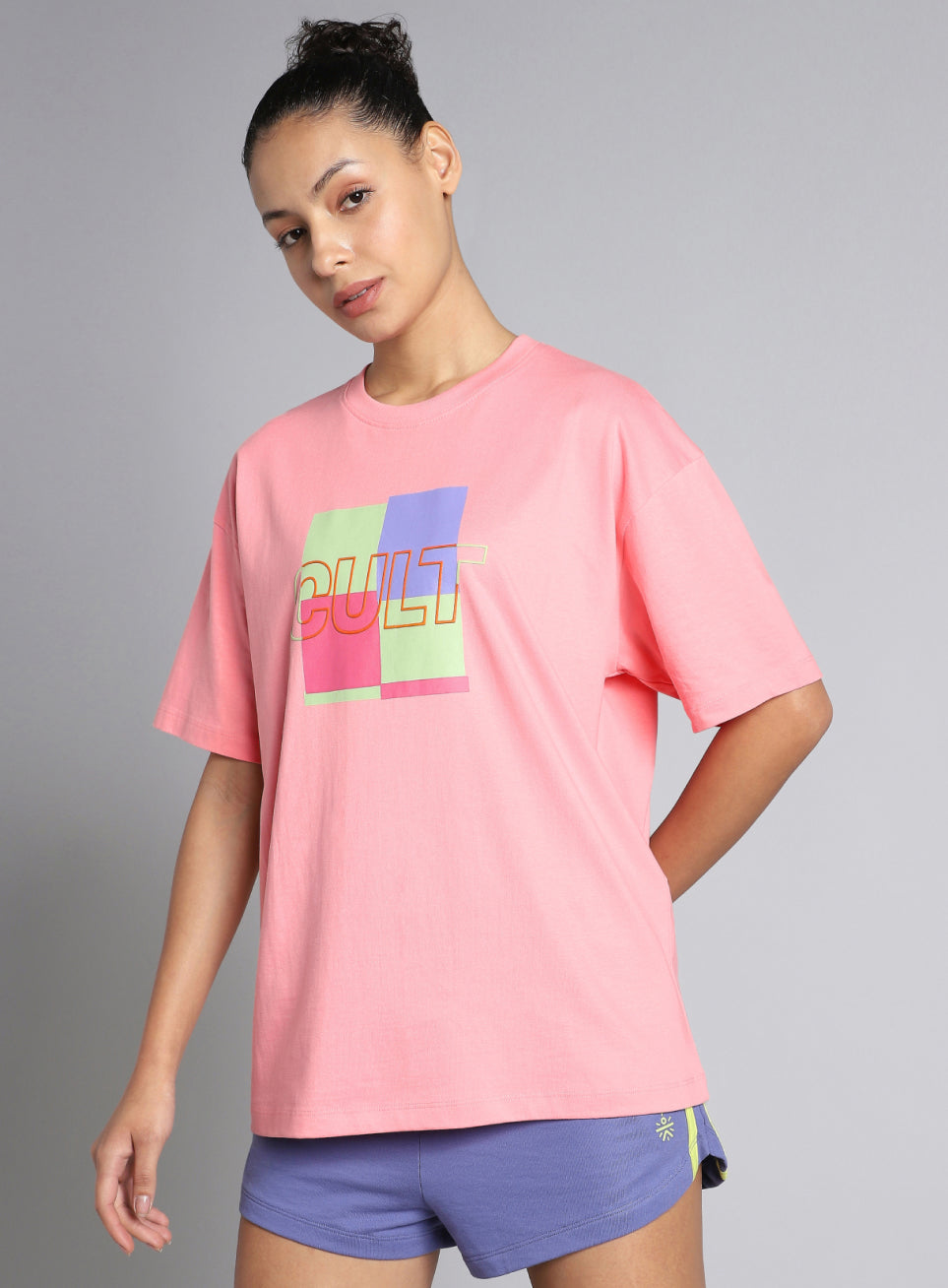 Women's Pink Cult Brand Carrier Oversized T-shirt