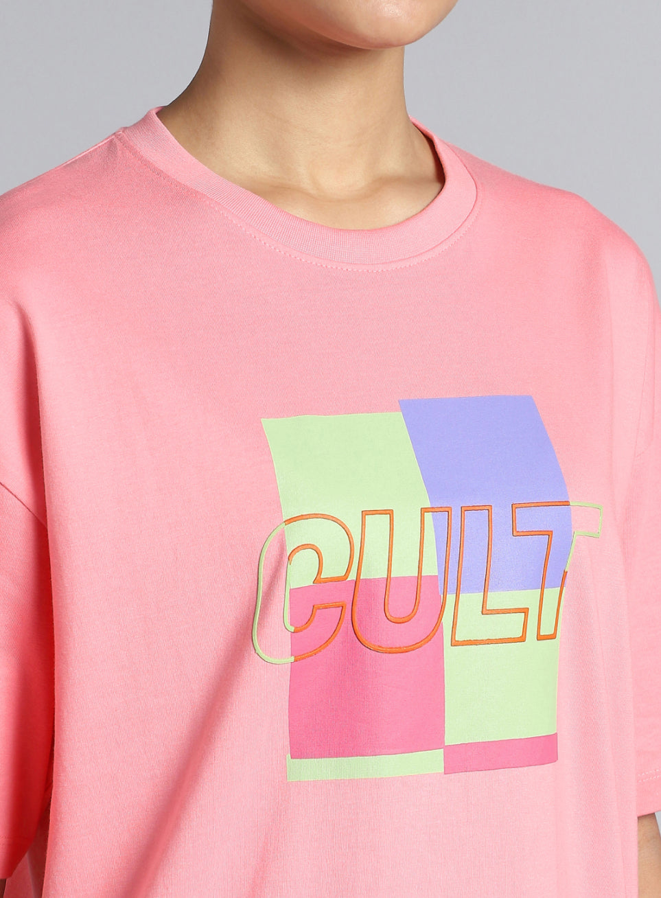 Women's Pink Cult Brand Carrier Oversized T-shirt