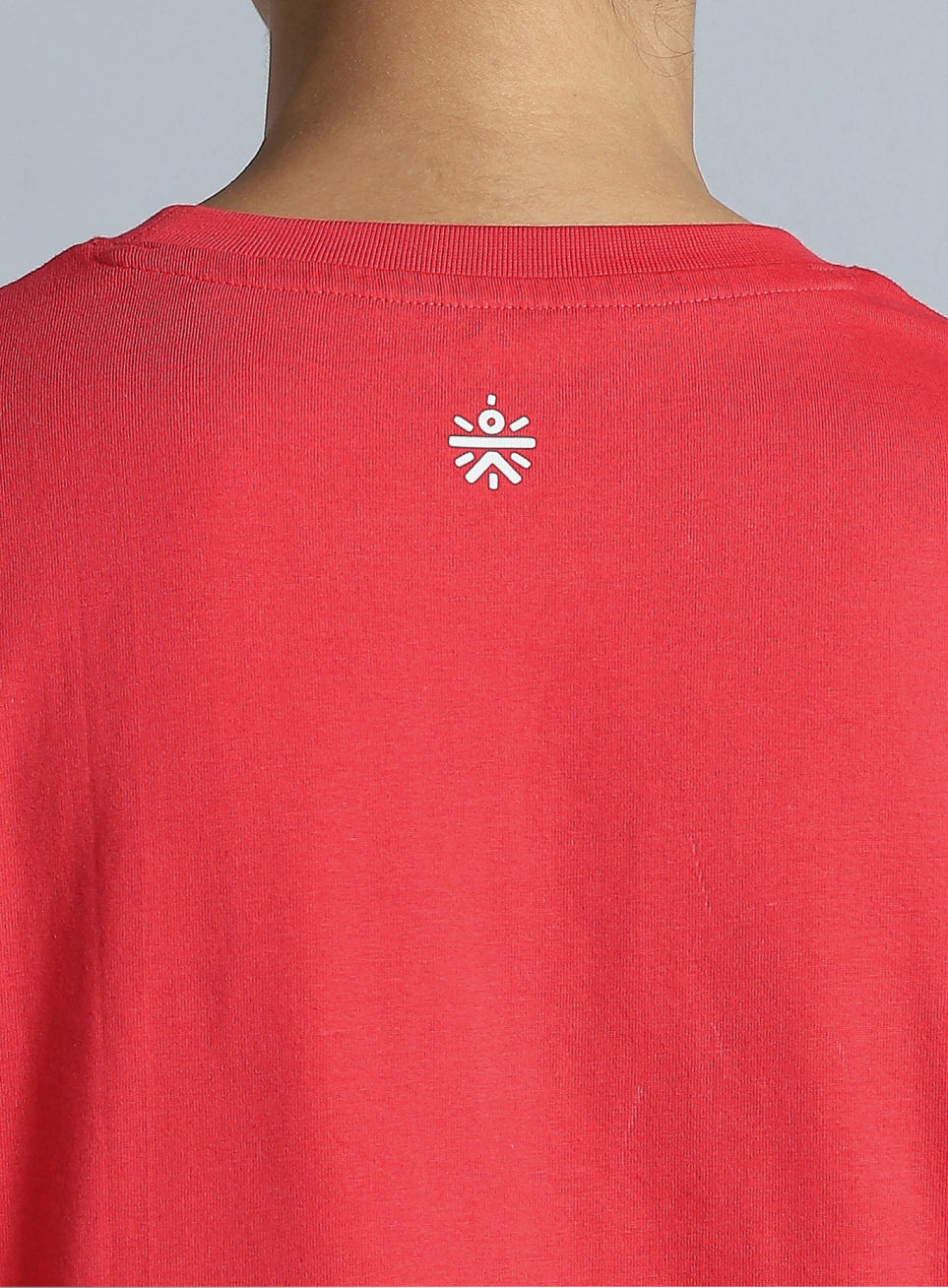 Women's Red Printed Oversized Fit T-shirt