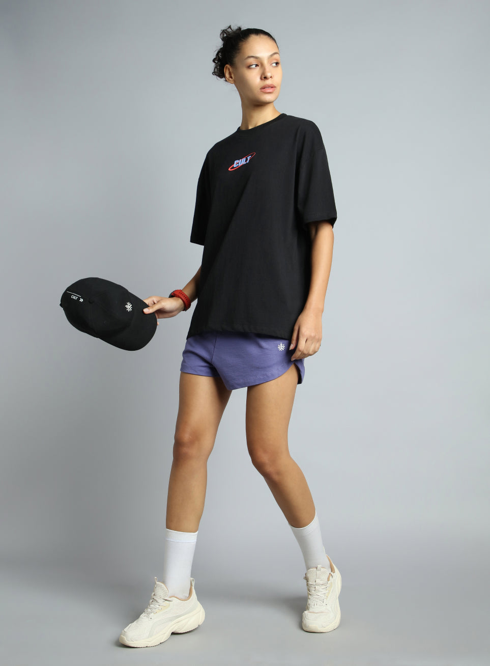 Women's Black Oversized Back Print Graphic T-shirt