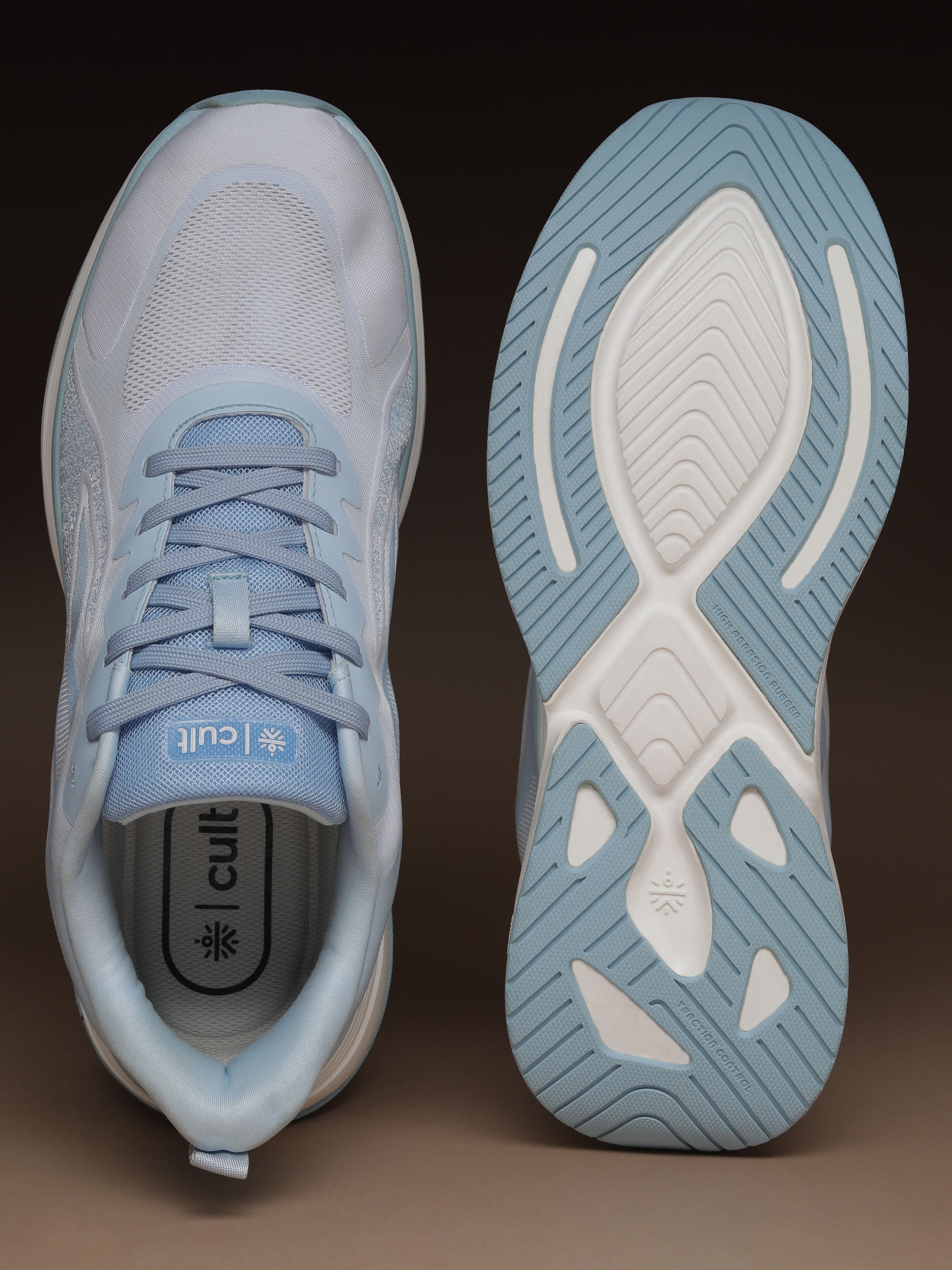 cult Men's FlexRide Running Shoes - Ice Blue/White