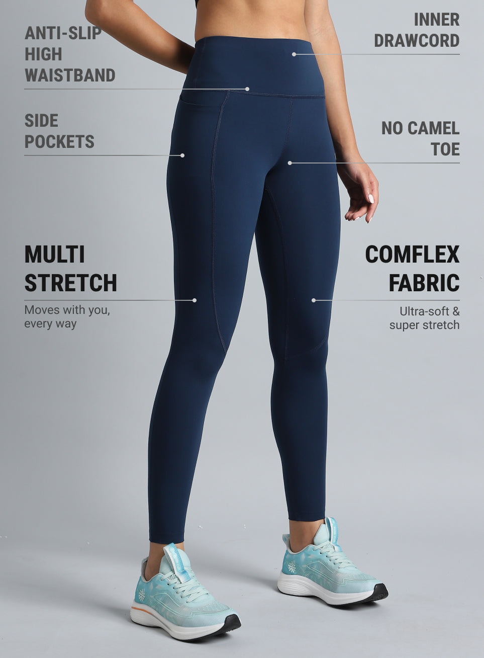 Women's Navy Train Day Essential COMFlex Tights