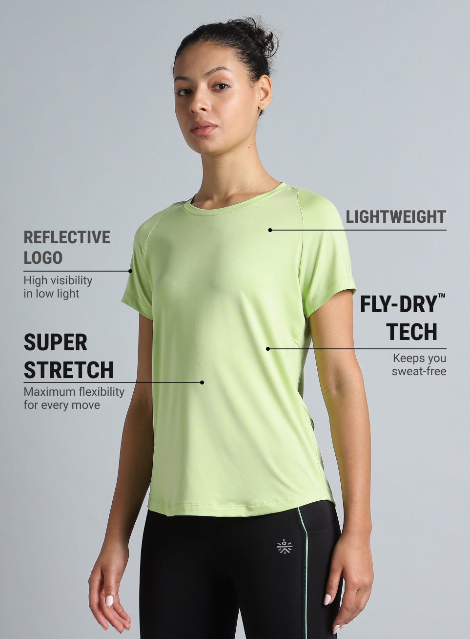 Women's Lime The Racer Pacer Top