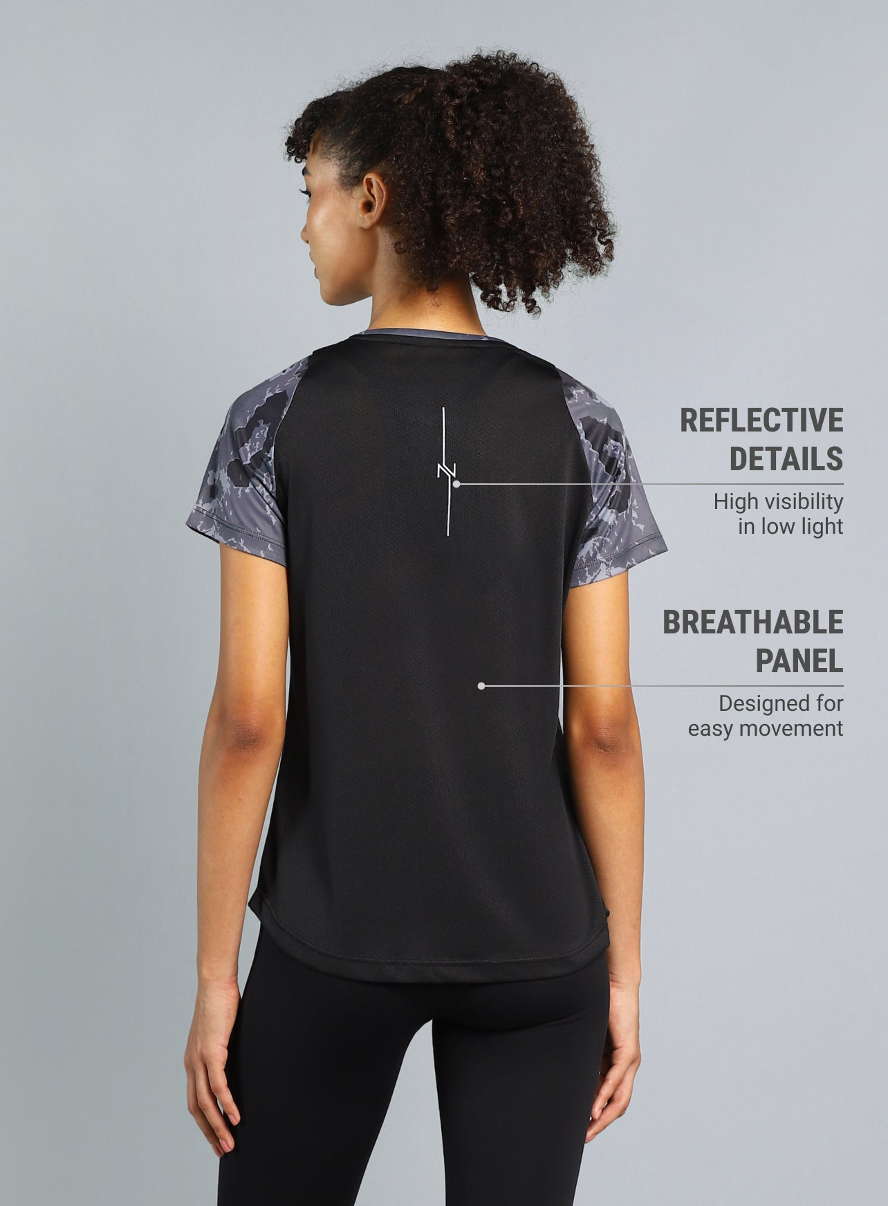Women's Black Pacer AOP Top