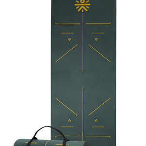 CULT Premium TPE Yoga Mat with Alignment Marks   6mm Thick Non-Slip Exercise & Pilates Mat for Men & Women, Eco-Friendly, Sweat-Resistant with Carry Strap   Green