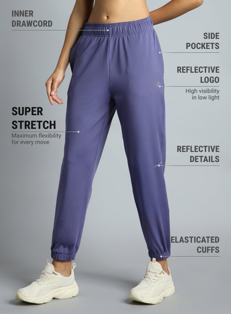 Women's Purple Iconic Running Joggers