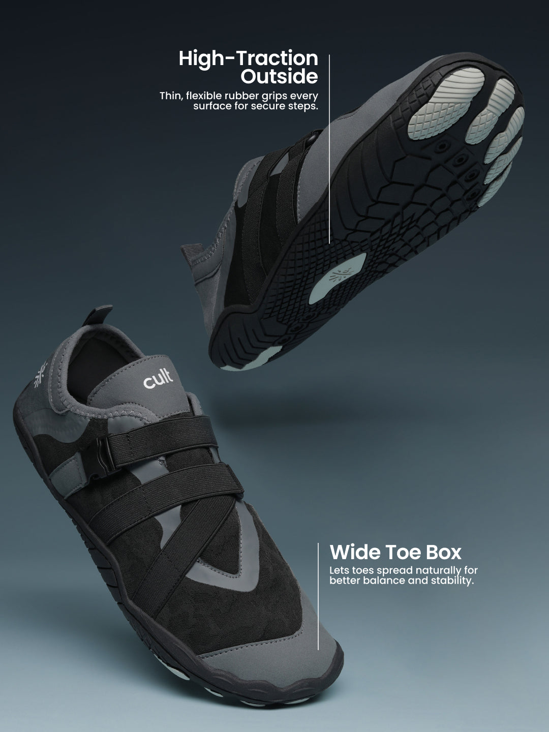 cult Men's AquaGrip Barefoot Shoes - Black