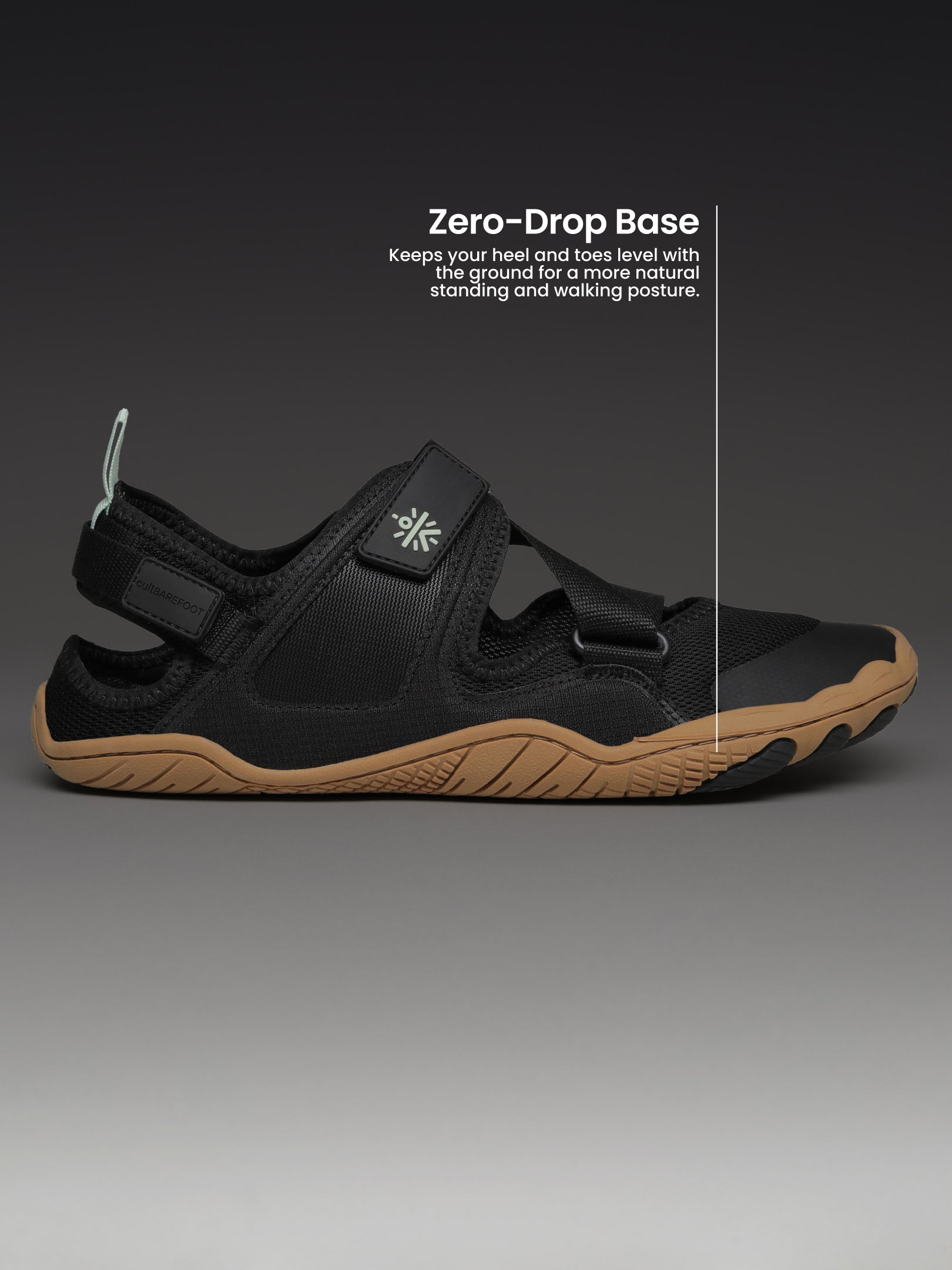 cult Men's BreezeLite Barefoot Sandals - Black