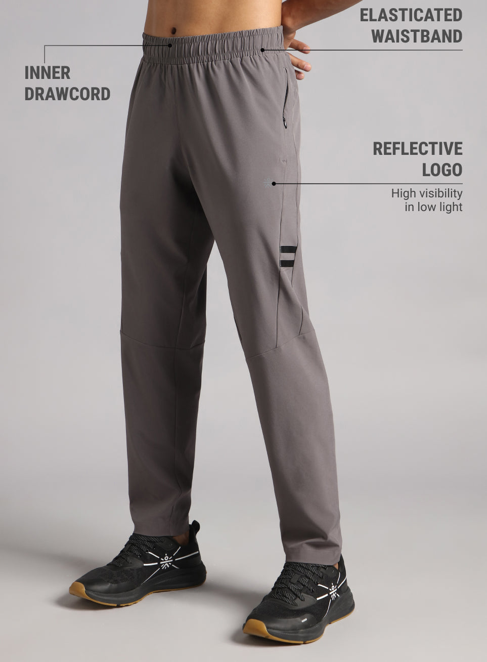 Men's D. Grey Pacer Running Trackpants