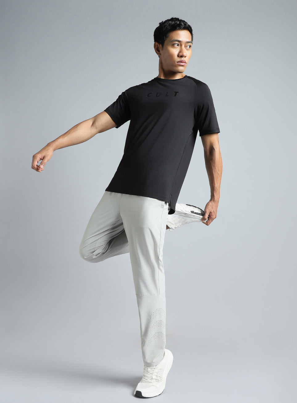 Men's Black Pace up Running T-Shirt