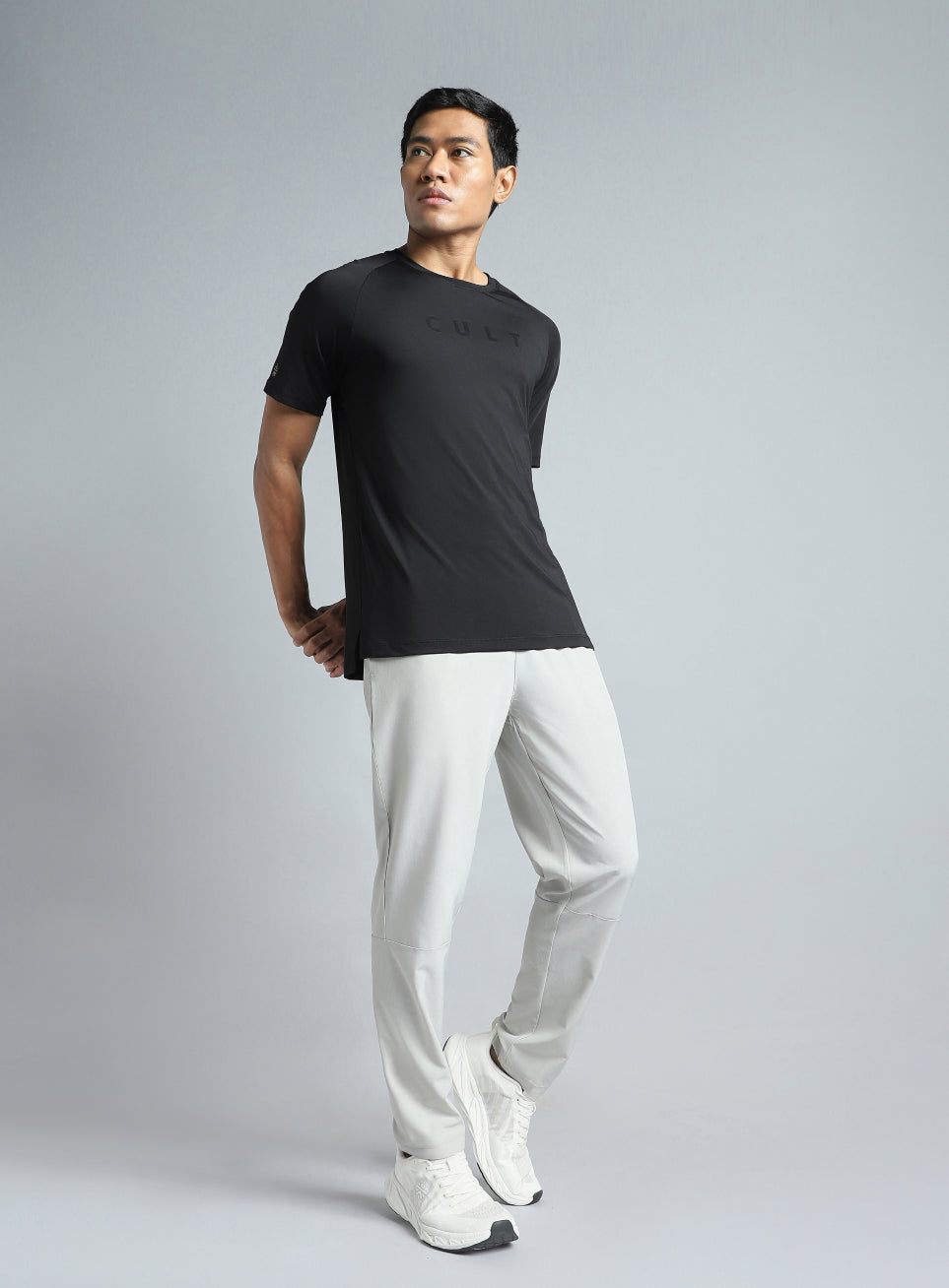 Men's Black Pace up Running T-Shirt