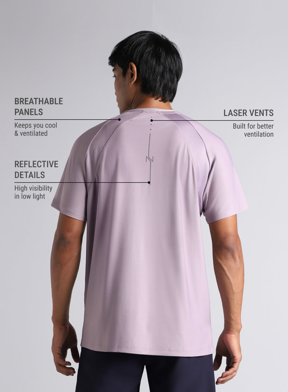 Men's Purple Pace up Running T-shirt