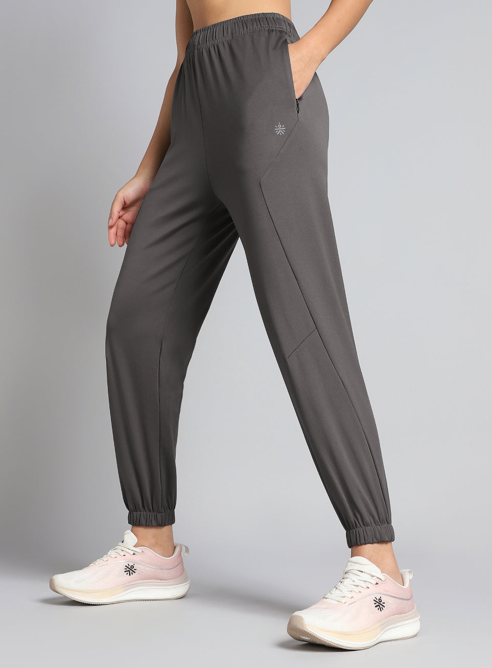 Women's Dark Grey Pace Up Joggers