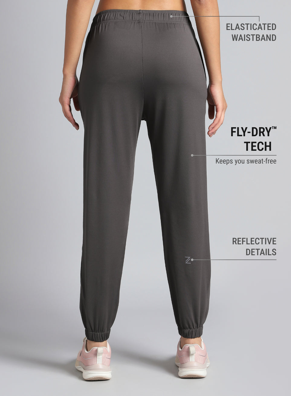 Women's Dark Grey Pace Up Joggers