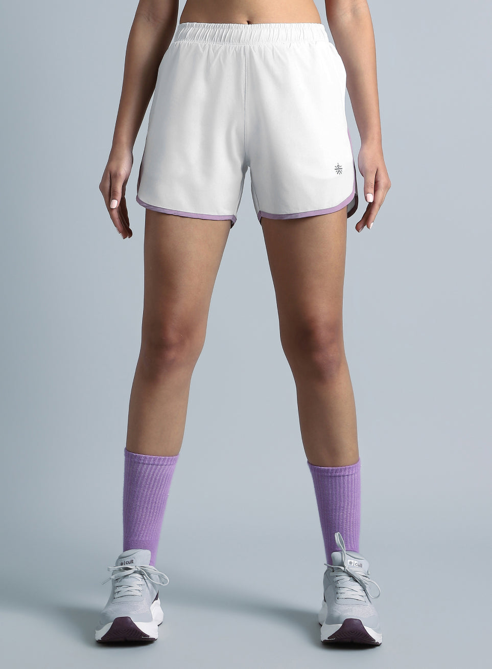 Women's White Pace Up Running Shorts