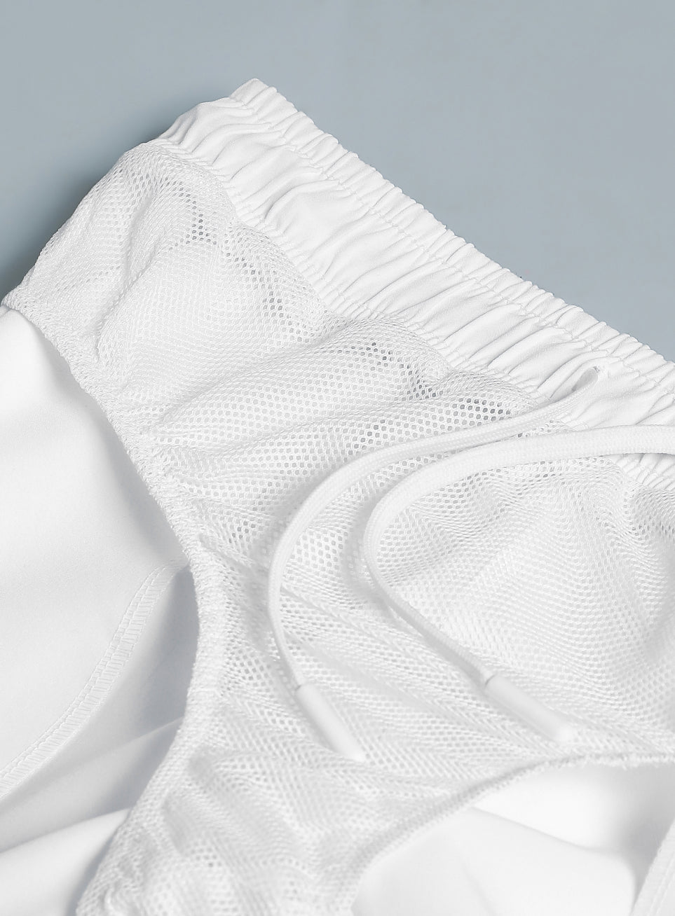 Women's White Pace Up Running Shorts