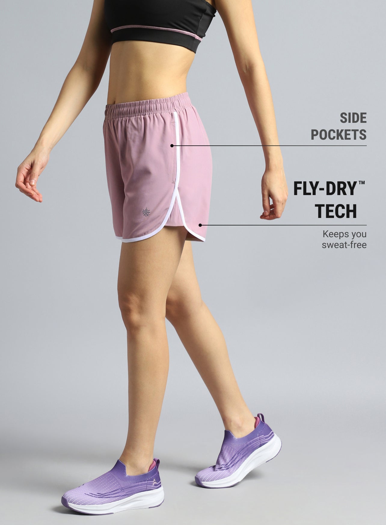 Women's Pink Pace Up Running Shorts