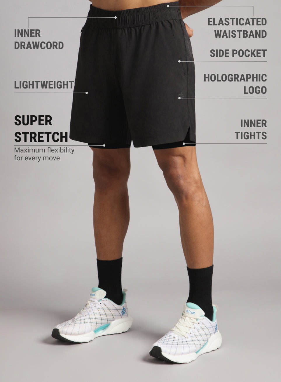 Men's Black CULT 360 Peformance Training Shorts