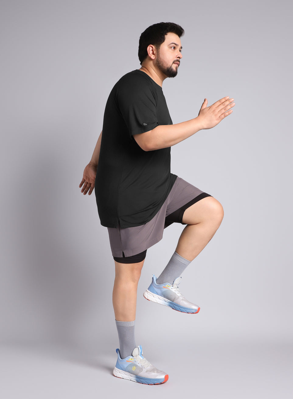 Men's Black Ultimate Running Plus Size regular fit T-shirt