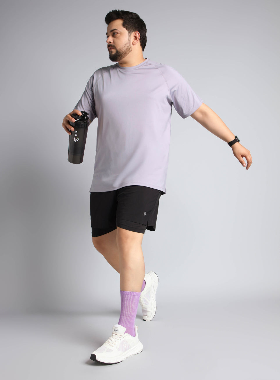 Men's Purple Ultimate Running Plus Size regular fit T-shirt