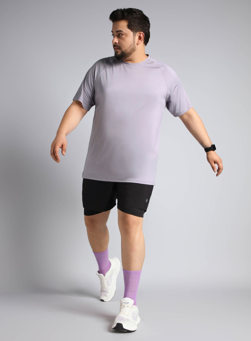 Men's Purple Ultimate Running Plus Size regular fit T-shirt