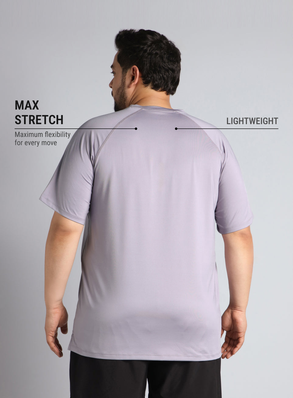 Men's Purple Ultimate Running Plus Size regular fit T-shirt